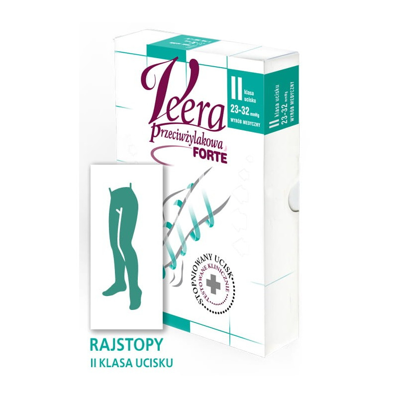 Rajstopy Przeciwżylakowe Veera Forte CCL2 Czarne II Klasa Ucisku