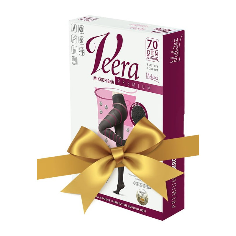 Rajstopy Przeciwżylakowe Veera 70 den Mikrofibra Melanż Ucisk Profilaktyczny