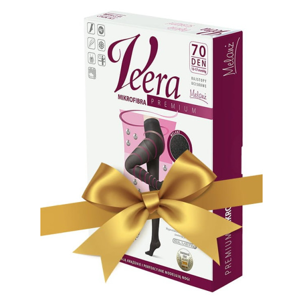 Rajstopy Przeciwżylakowe Veera 70 den Mikrofibra Melanż Ucisk Profilaktyczny