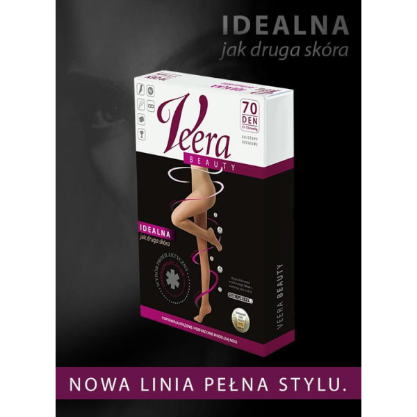 Rajstopy Medyczne Na Żylaki VEERA BEAUTY 70 DEN Czarne