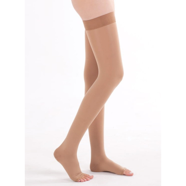 Pończochy Przeciwżylakowe Veera Forte CCL2 Karmel Otwarte palce II Klasa Ucisku