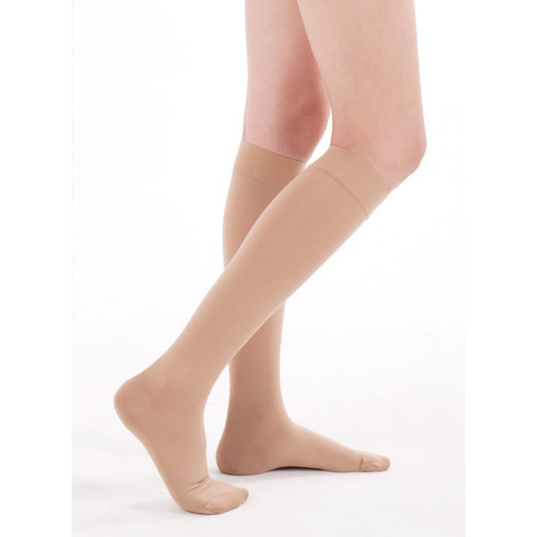 Podkolanówki Przeciwżylakowe Uciskowe Veera Forte CCL2 Karmel Zamknięte palce II Klasa Ucisku