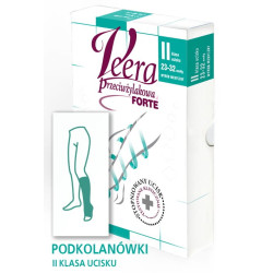 Podkolanówki Przeciwżylakowe Uciskowe Veera Forte CCL2 Karmel Otwarte palce II Klasa Ucisku
