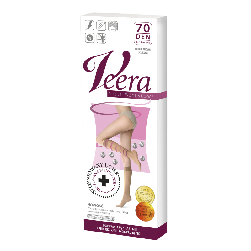 Podkolanówki Przeciwżylakowe Veera 70 den Solei Zamknięte palce