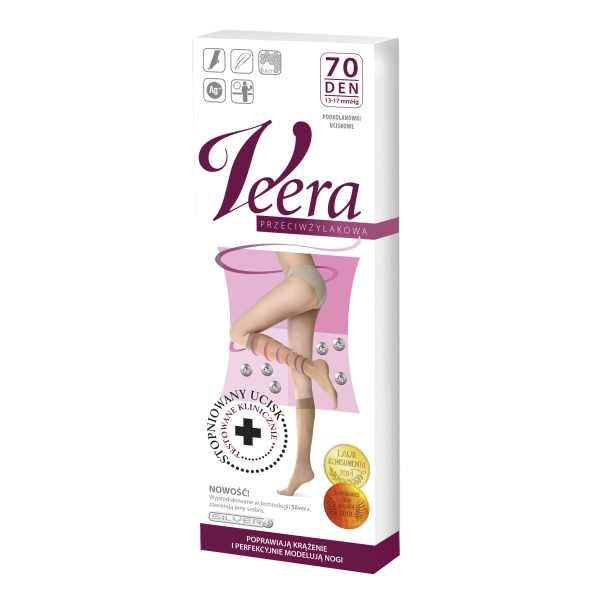 Podkolanówki Przeciwżylakowe Veera 70 den Solei Zamknięte palce