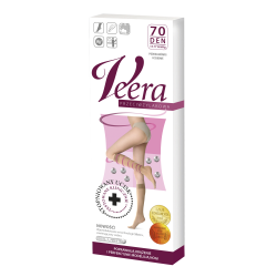 Podkolanówki przeciwżylakowe Veera 70 den Czarne Zamknięte palce