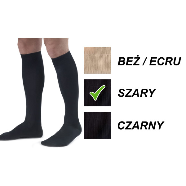 Skarpety przeciwżylakowe Veera 140 den męskie szare