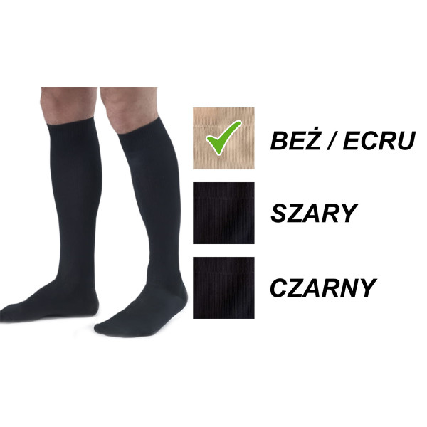 Skarpety przeciwżylakowe Veera MEN 140 den męskie beżowe