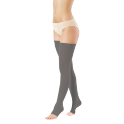 Pończochy Przeciwżylakowe Pani Teresa 1 klasa kompresji Otwarte Długie PT 0406 Grafitowe - Pończochy medyczne uciskowe