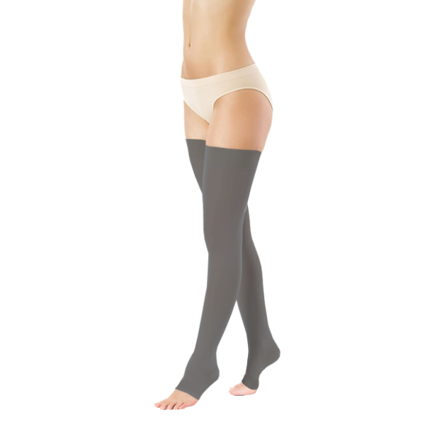Pończochy Przeciwżylakowe Pani Teresa 1 klasa kompresji Otwarte Długie PT 0406 Grafitowe - Pończochy medyczne uciskowe