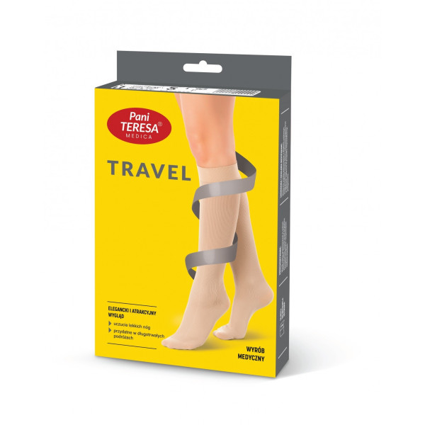 Skarpety podróżne Travel Socks Damskie Pani Teresa PT 0419 Jasny Beż