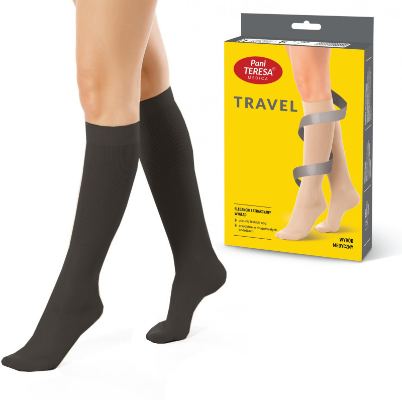 Skarpety podróżne Travel Socks Damskie Pani Teresa PT 0419 Czarne