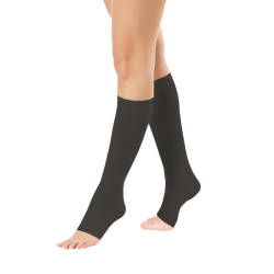 Podkolanówki Przeciwżylakowe Pani Teresa 1 klasa kompresji Otwarte Długie PT 0408 Czarne - Podkolanówki medyczne uciskowe