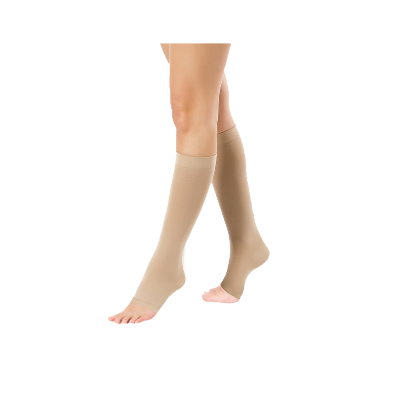 Podkolanówki Przeciwżylakowe Pani Teresa 1 klasa kompresji Otwarte Krótkie PT 0408 Beż - Podkolanówki medyczne uciskowe