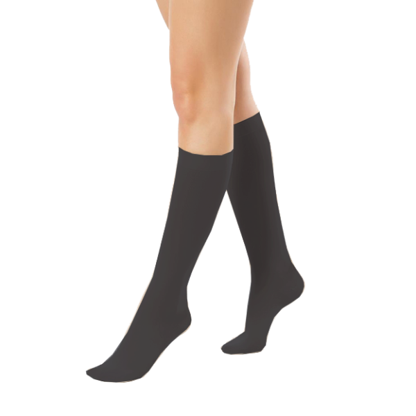 Podkolanówki Przeciwżylakowe Pani Teresa 1 klasa kompresji Zamknięte Krótkie PT 0408 Czarne - Podkolanówki medyczne uciskowe
