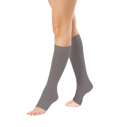 Podkolanówki Przeciwżylakowe Pani Teresa 1 klasa kompresji Otwarte Krótkie PT 0408 Grafitowe - Podkolanówki medyczne uciskowe