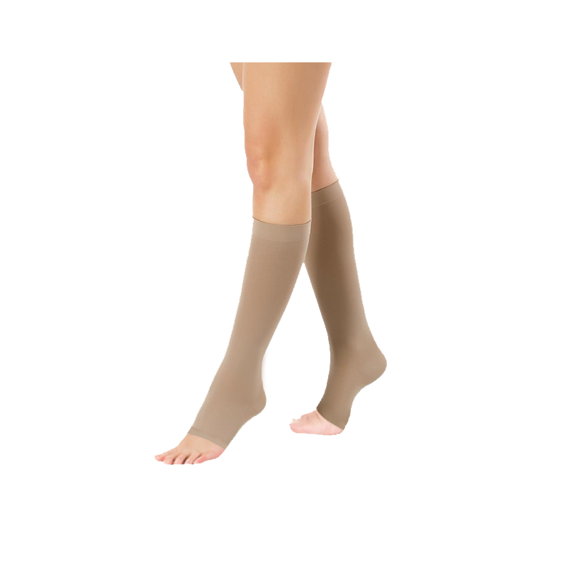 Podkolanówki Przeciwżylakowe Pani Teresa 2 klasa kompresji Otwarte Długie PT 0405 Beż - Podkolanówki medyczne uciskowe