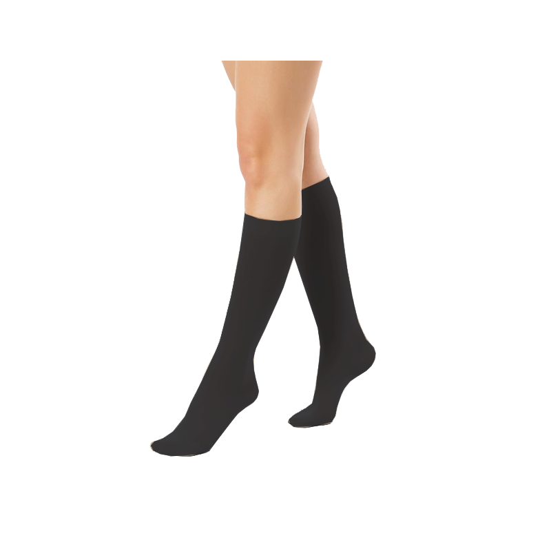 Podkolanówki Przeciwżylakowe Pani Teresa 2 klasa kompresji Zamknięte Długie PT 0405 Czarne - Podkolanówki medyczne uciskowe