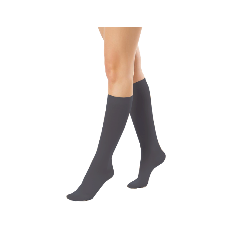Podkolanówki Przeciwżylakowe Pani Teresa 2 klasa kompresji Zamknięte Długie PT 0405 Grafitowe - Podkolanówki medyczne uciskowe