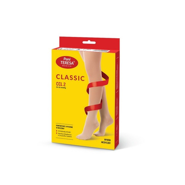 Rajstopy Przeciwżylakowe Ciążowe Pani Teresa 2 klasa kompresji Długie PT 0402 Beż
