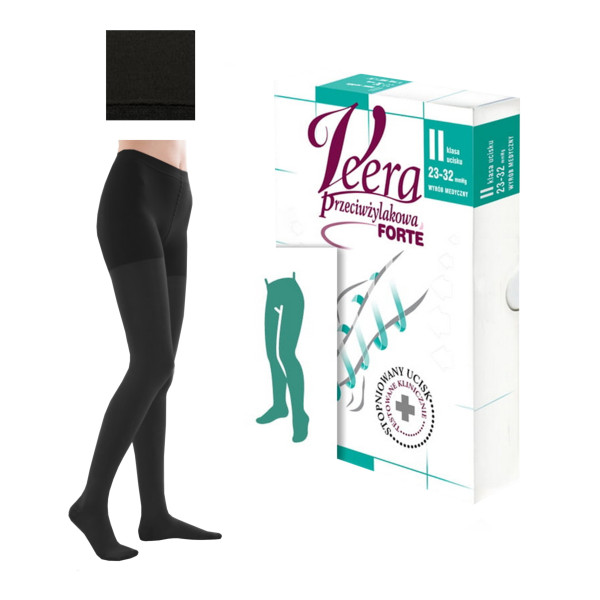 Rajstopy Przeciwżylakowe Veera Forte CCL2 Czarne II Klasa Ucisku