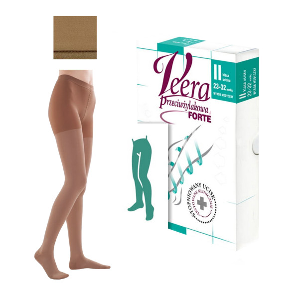 Rajstopy Przeciwżylakowe Veera Forte CCL2 Karmel II Klasa Ucisku