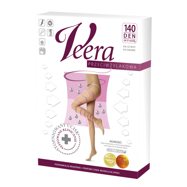 Rajstopy Przeciwżylakowe Veera 140 den I Klasa Ucisku