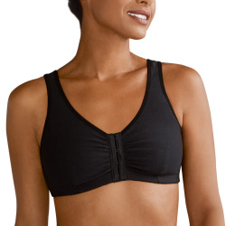 Biustonosz wypoczynkowy miękki z bawełny czarny Amoena Frances SB 2128