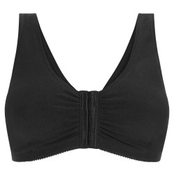 Biustonosz wypoczynkowy miękki z bawełny czarny Amoena Frances SB 2128