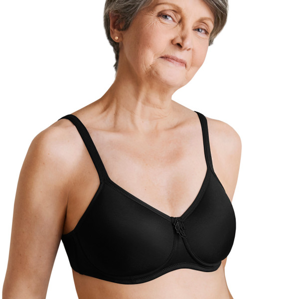 Biustonosz usztywniany bez fiszbin gładki czarny Amoena Lara SBP 0675