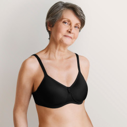 Biustonosz usztywniany bez fiszbin gładki czarny Amoena Lara SBP 0675