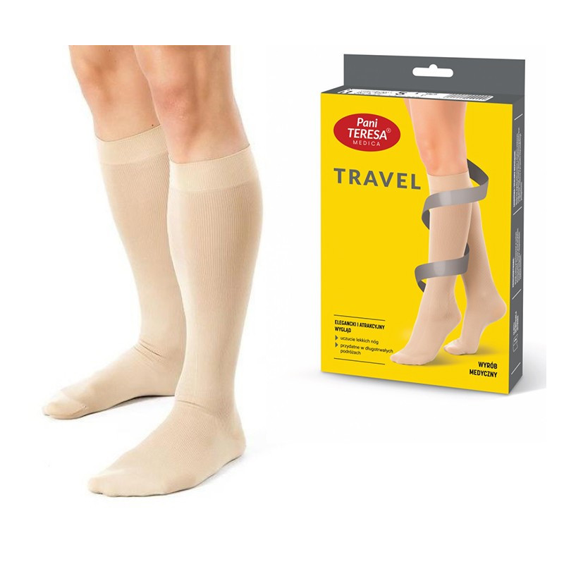 Skarpety podróżne Travel Socks Męskie Pani Teresa PT 0418 jasny beż
