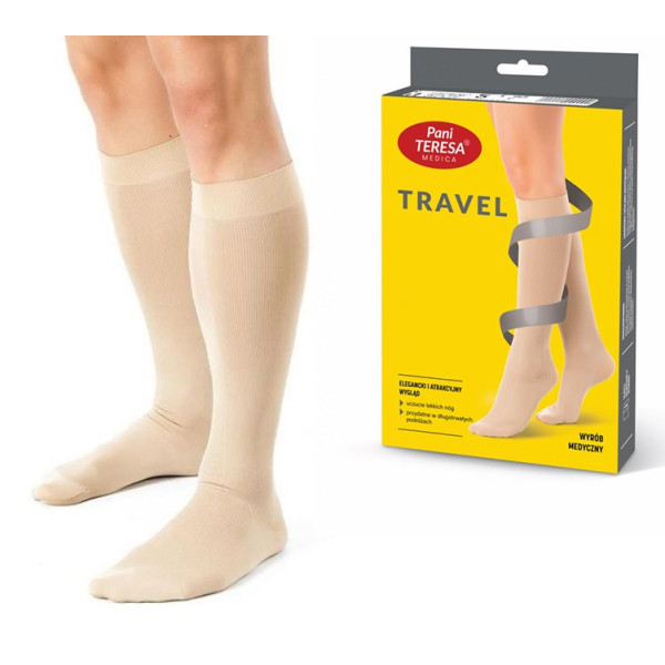 Skarpety podróżne Travel Socks Męskie Pani Teresa PT 0418 jasny beż