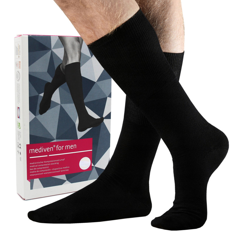 Podkolanówki Przeciwżylakowe Męskie Mediven For Men CCL2 Czarne