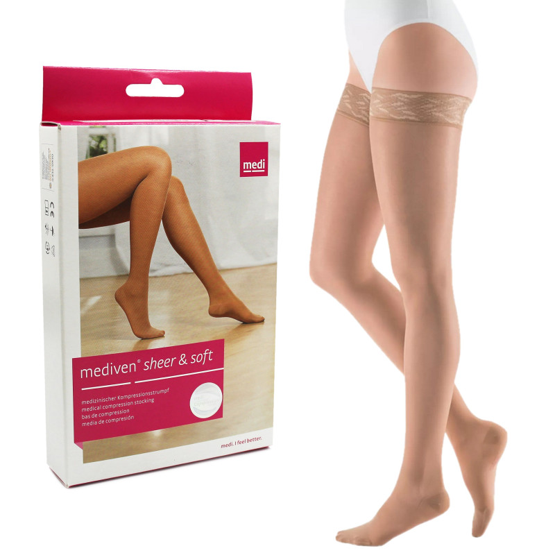 Pończochy Przeciwżylakowe Medi Sheer&Soft 1 Klasa Kompresji CCL1 Krótkie Beżowe