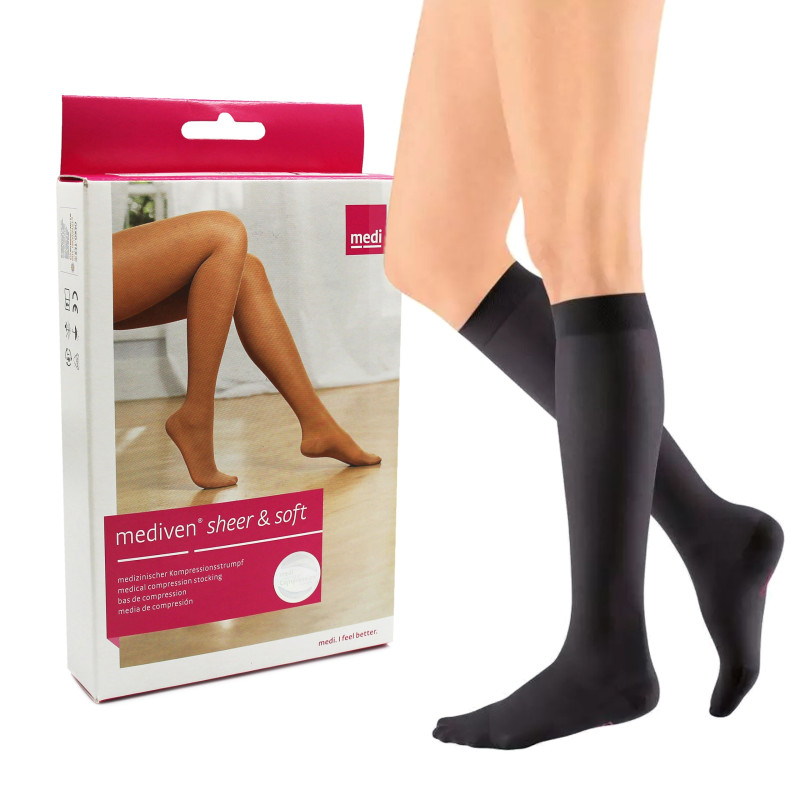 Podkolanówki Kompresyjne Przeciwżylakowe CCL1 Medi Sheer&Soft Długie