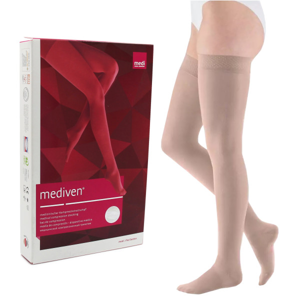 Pończochy Przeciwżylakowe Uciskowe MEDIVEN AG Elegance 2 klasa kompresji Otwarte Krótkie MEDI Kaszmir