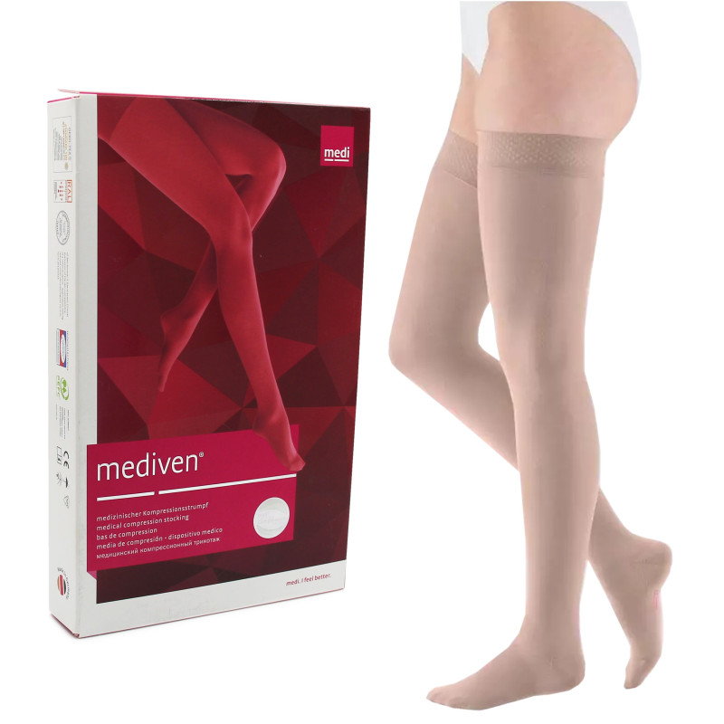 Pończochy Przeciwżylakowe Uciskowe MEDIVEN AG Elegance 1 klasa kompresji Otwarte Normal MEDI Kaszmir