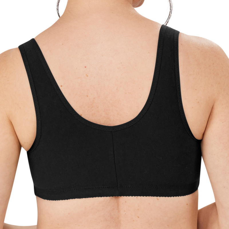 Biustonosz wypoczynkowy miękki z bawełny czarny Amoena Frances SB 2128