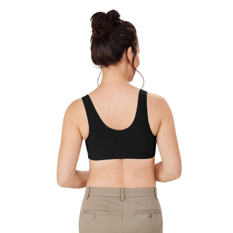 Biustonosz wypoczynkowy miękki z bawełny czarny Amoena Frances SB 2128