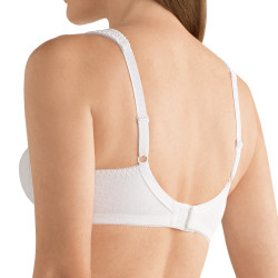 Biustonosz żakardowy bez fiszbin z kieszonkami biały Nora SB 0555N