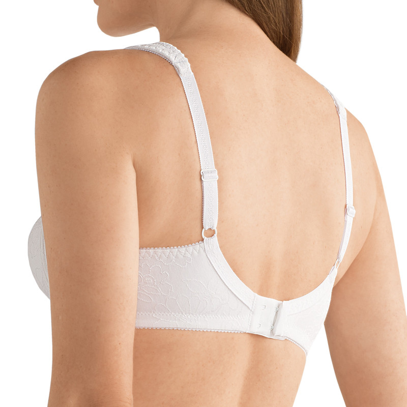 Biustonosz żakardowy bez fiszbin z kieszonkami biały Nora SB 0555N