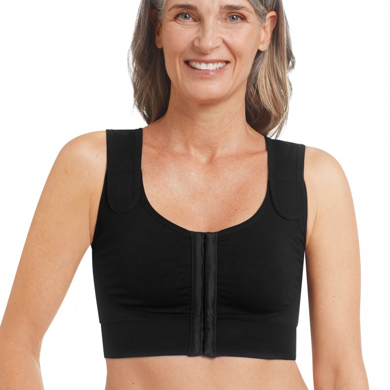 Biustonosz kompresyjny dla amazonek czarny Amoena Sina 45008