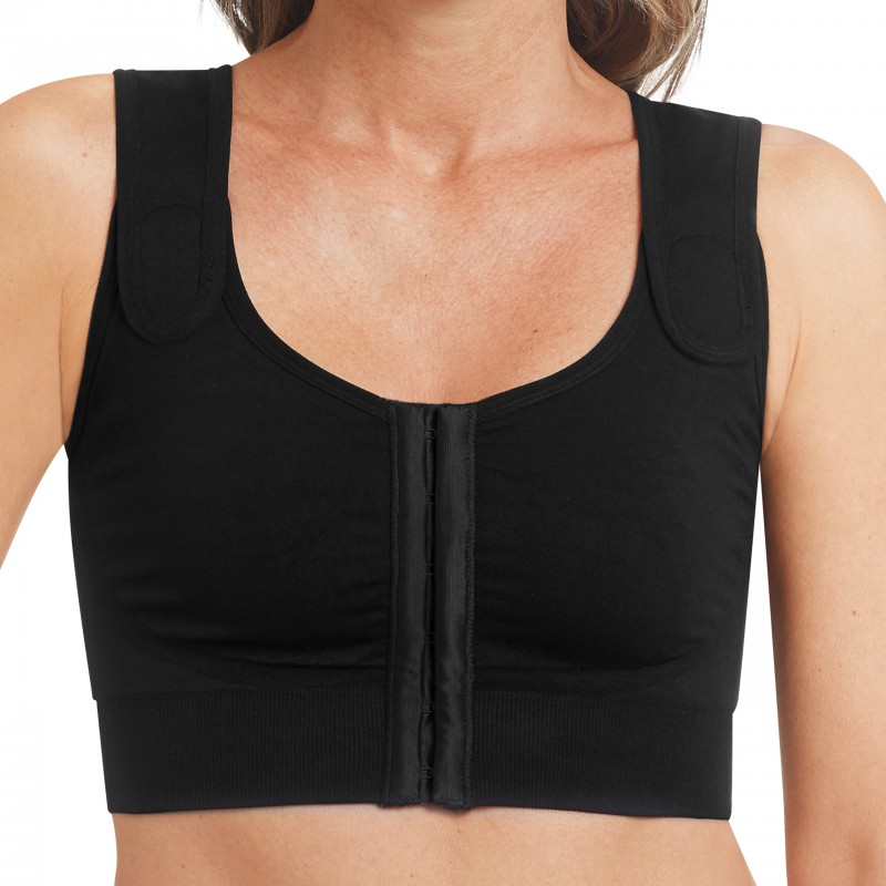 Biustonosz kompresyjny dla amazonek czarny Amoena Sina 45008