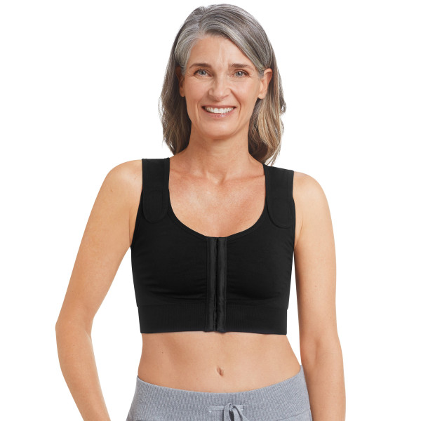 Biustonosz kompresyjny dla amazonek czarny Amoena Sina 45008