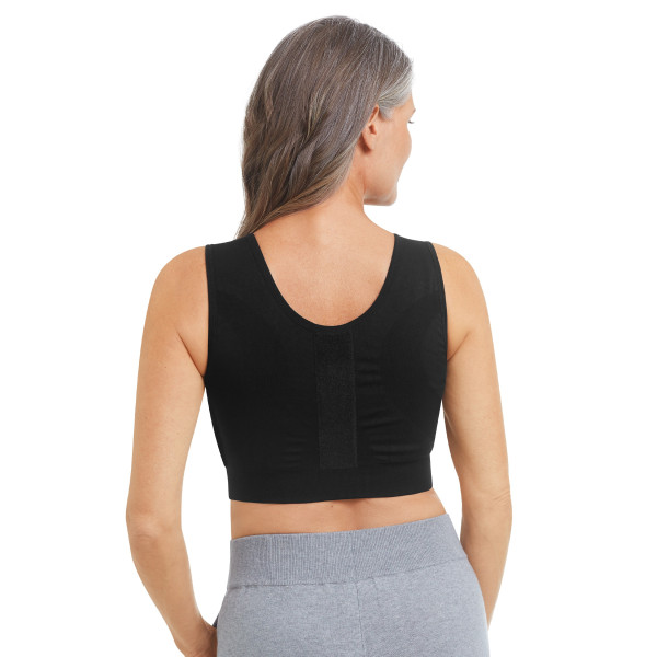 Biustonosz kompresyjny dla amazonek czarny Amoena Sina 45008