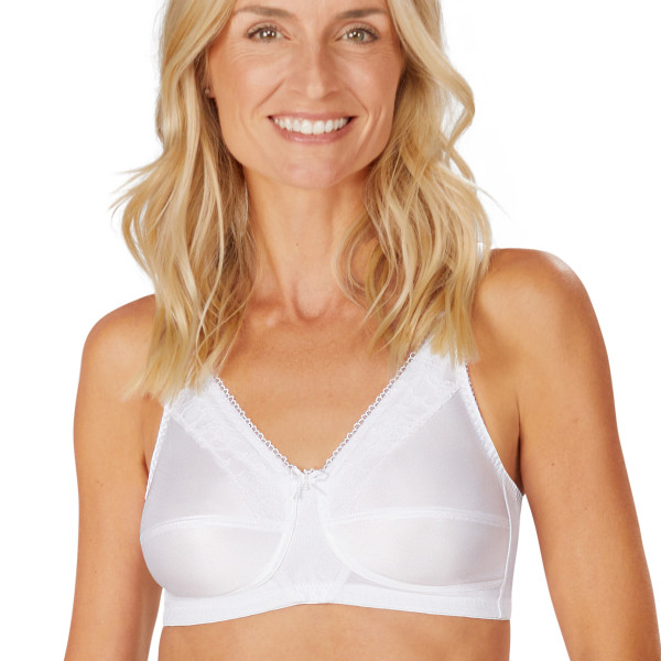 Biustonosz dla amazonek z kieszonkami na protezę biały Amoena Nancy SB 44480