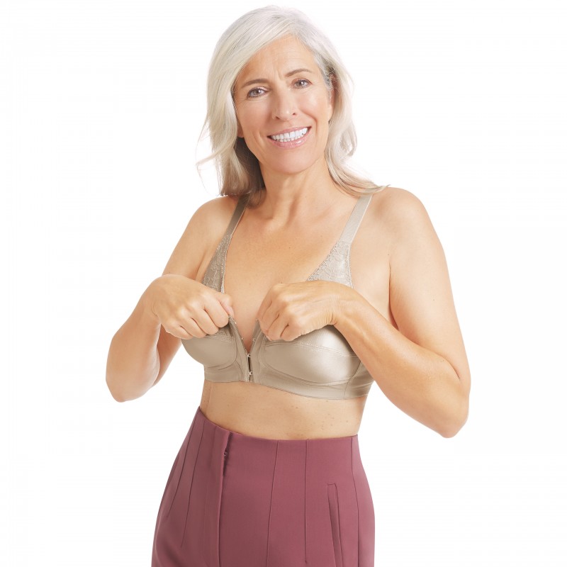 Biustonosz dla amazonki zapinany z przodu beż Amoena Nancy SB 44739