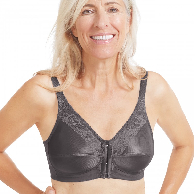 Biustonosz medyczny zapinany z przodu szary Amoena Nancy SB 44740