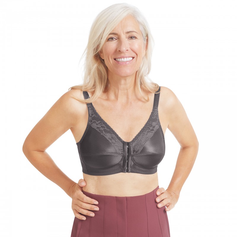 Biustonosz medyczny zapinany z przodu szary Amoena Nancy SB 44740